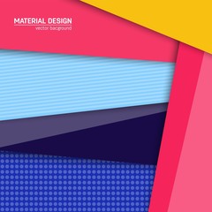 Vector material design background. Abstract creative concept layout template. For web and mobile app, paper art illustration design. style blank, poster, booklet. Motion wallpaper element. Flat ui