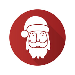Santa Claus flat design long shadow icon