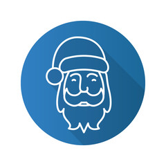 Santa Claus flat linear long shadow icon