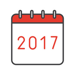 Fototapeta premium New Year 2017 calendar color icon