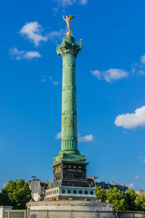Fototapeta premium July Column (1840) on Bastille Square. Paris, France.