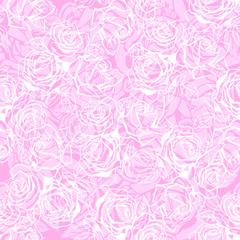 Floral seamless texture with roses.