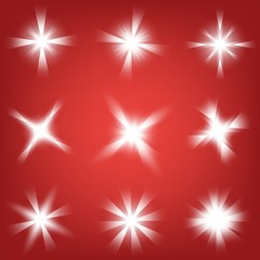 Creative concept Vector set of glow light effect stars bursts with sparkles isolated on black background. For illustration template art design, banner for Christmas celebrate, magic flash energy ray