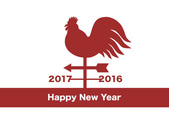 Fototapeta na wymiar 2017年酉年の年賀状イラスト: 風見鶏 