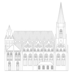 Fototapeta premium Austrian City sights in Vienna. Austria Landmark Travel And Journey Architecture Elements Stephansdom, outline