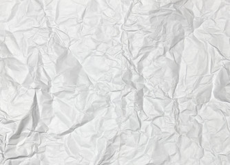 White wrinkled paper background texture
