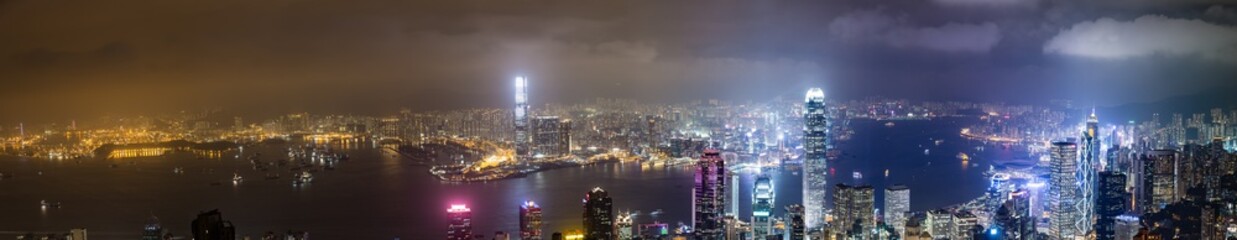 ​
Hong Kong, China skyline panorama from across Victoria Harbor. Hong Kong city skyline view...