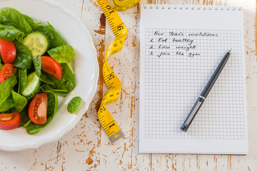 Making list of New Year's resolutions