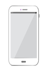 White modern smart phone isolated vector illustration for promotion.