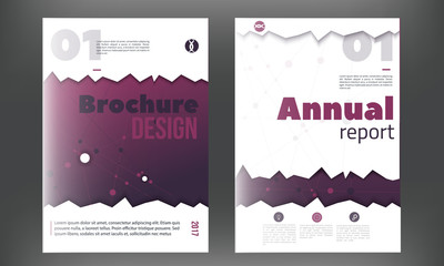 Futuristic annual report cover set. Brochure or flyer template in A4 in technology style. Concept layout design for business.