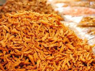 Pile of crispy deep fried small fish