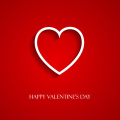 Happy Valentine Day greeting card with heart, vector illustration of loving heart