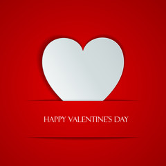 Happy Valentine Day greeting card with heart, vector illustration of loving heart