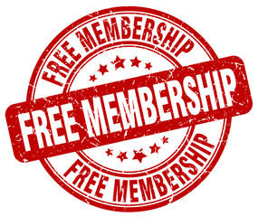 free membership red grunge stamp