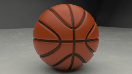 Basketball. 3D illustration. 3D CG. High resolution.