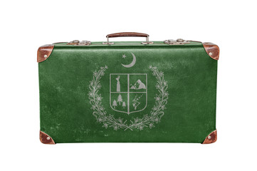 Vintage suitcase with Gilgit Baltistan flag