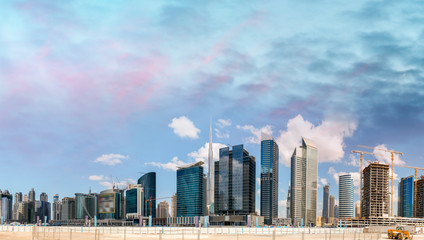 Tall skyscrapers of Downtown Dubai, UAE