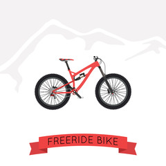 Vector illustration of bike for Freeride in flat style.