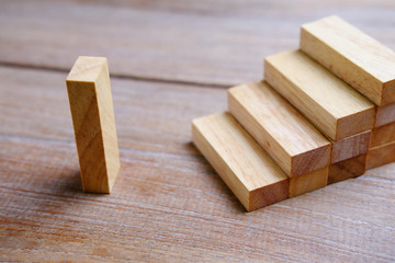 Wooden block for business concept.