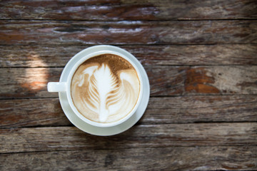 Coffee on wooden table