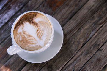 Coffee on wooden table