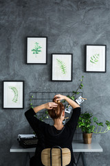 Woman working at the desk