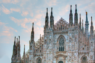 Duomo di Milano (Milan Cathedral) and Piazza del Duomo in the Morning, Milan, Italy