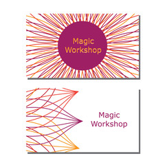 Templates of business card with color mandala for print or website. Vector illustration. Card template for print.