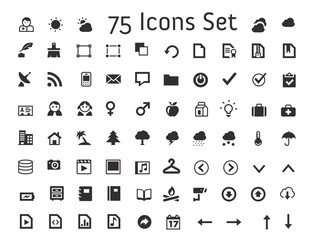 Fototapeta na wymiar Set of 75 Icon set