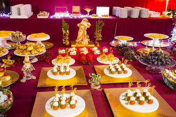 Appetizers at the Christmas Table, zoom center view

