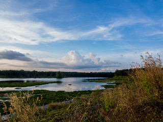 evening at the lagoon with bluesky