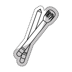 brush makeup related sticker icon image vector illustration design 