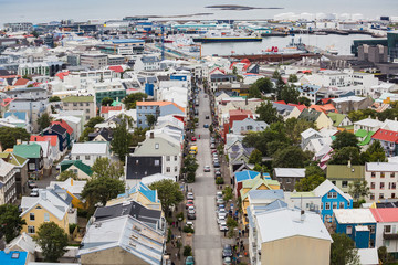 Fototapeta premium City of Reykjavik from the top