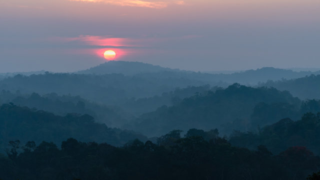 Sunrise over mountain in panorama View © bnoragitt