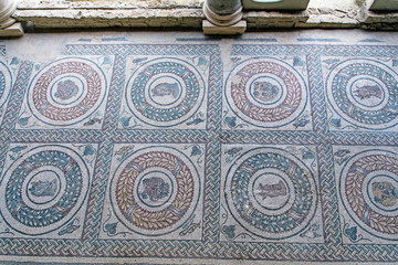 Fußbodenmosaik in der Villa Roma del Casale, Sizilien
