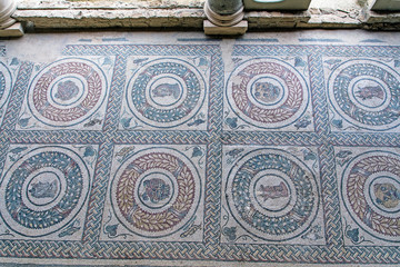 floor mosaic in Villa Roma del Casale, Sicily