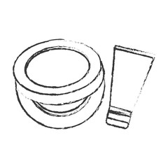 facial cosmetic product package makeup related icon image vector illustration design 