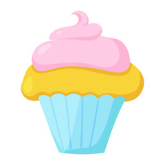 Fast food cupcake icon. Vector illustration
