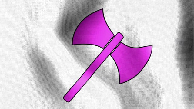 10588 labrys sign white waving flag
