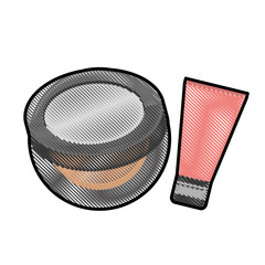 cosmetic facial product package makeup icon image vector illustration design 