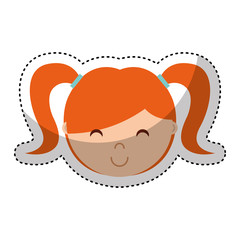 cute little girl isolated icon vector illustration design