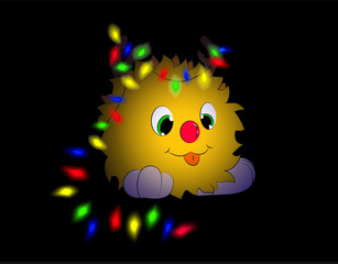 Christmas cartoon character tongue garland horns