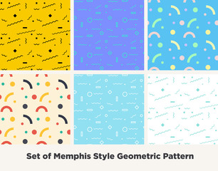 Hipster Fashion Memphis Style Geometric Pattern.