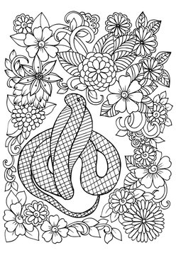 Doodle flowers and the snake