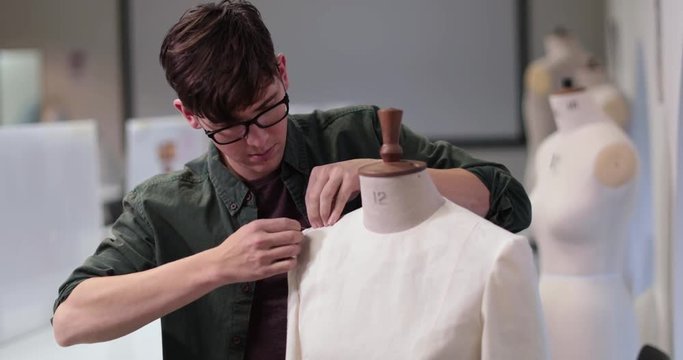 Fashion student designing a garment