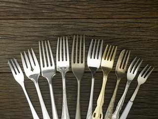 group of antique fork