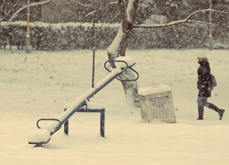 Snow storm blurred with Retro Filter