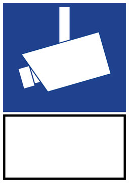 vss24 VideoSurveillanceSign vss - ks161 Kombi-Schild - Hinweis Zeichen Piktogramm - Video&uuml;berwachung - blank blanko - DIN A1 A2 A3 A4 Poster XXL - blau g4837