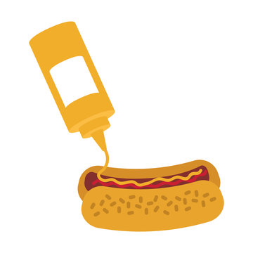 hot dog fast food related icon image vector illustration design 
