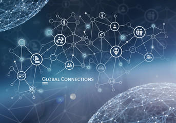 Global connection. Social network concept